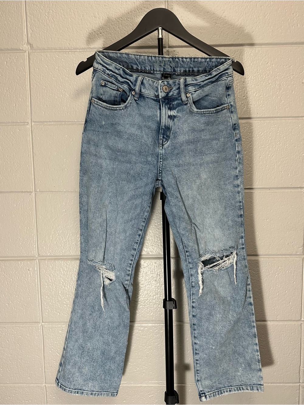 Rewash Light Blue Distressed Straight Leg Jeans